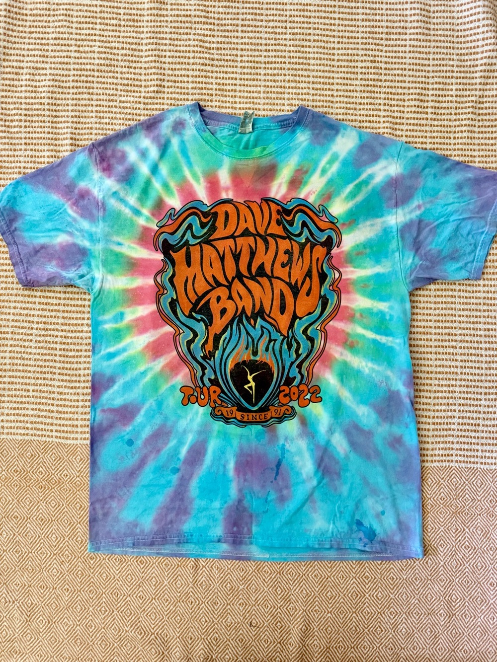 Authentic Dave Matthews Band 2022 Tour Tie Dye Tee Cotton